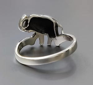 <b>Elephant</b> Design Silver Ring 925 Sterling Silver Animal Band, Lucky <b>Elephant</b> Handmade Unisex <b>Gift</b> Ring - Product Image 4