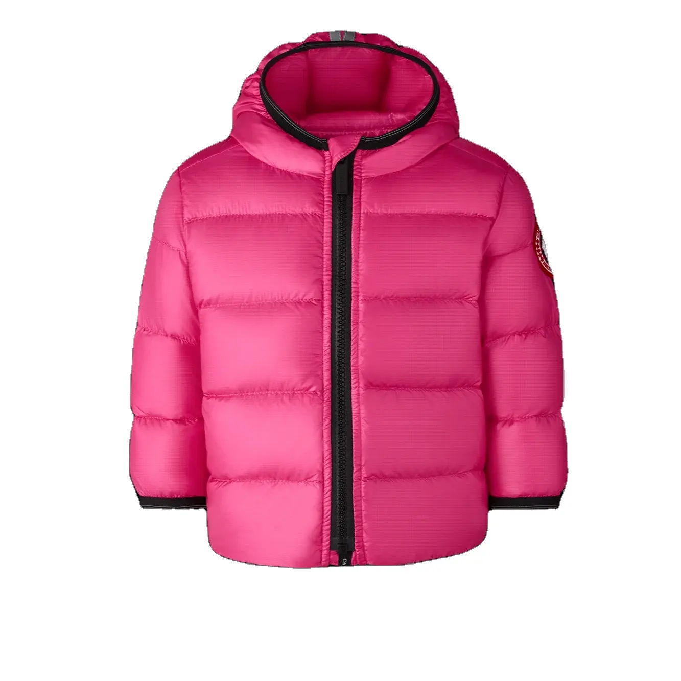Jaqueta puffer acolchoada infantil, jaqueta de inverno de alta qualidade, macia, com capuz, cor sólida, casaco de bebê