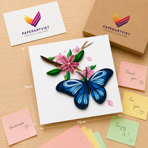 Wholesale Custom <b>Handmade</b> Quilling Cards Butterfly Flower Theme Special Occasions Home Business Gifts OEM/ODM Vietnam <b>Paper</b> - Product Image 4