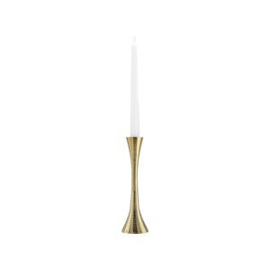 Candelabro Moderno y Elegante de Metal Dorado, Centro de Mesa, Candelabro Delgado de Latón Texturizado - Product Image 5
