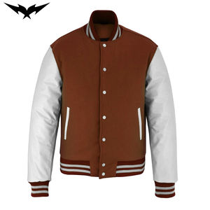 Veste universitaire personnalisée en gros avec patchs brodés, veste de baseball, uniforme scolaire, sweat-shirt décontracté, couleur unie - Product Image 4