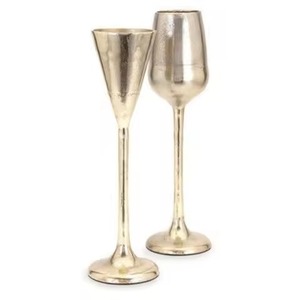 Gobelet à vin moderne en métal, en acier inoxydable, réutilisable, avec pied, verre à vin de qualité supérieure pour la maison, le bar, les fêtes - Product Image 4