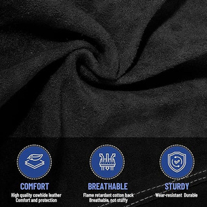 Best Performance Premium Flame-Resistant Cotton Body Welder <b>Jacket</b> Cowhide Split Leather Sleeves Customizable Logo ANSI Class 1 - Product Image 4