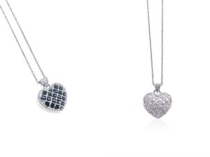 Collier pendentif en diamant naturel blanc et bleu 1,02 carats pour femme, en argent sterling 925, plaqué rhodium, chaîne de 18 pouces, brillant, pour mariage - Product Image 2