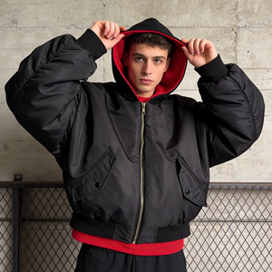 Wholesale Custom Mens Bomber Jacket Heavyweight Zip Up Winter <b>Coat</b> for USA Retail Brands Bulk Supply Factory Made - Product Image 2