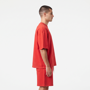 Ensemble été de qualité supérieure, logo personnalisé, 100% coton, shorts et t-shirts surdimensionnés, ensemble pour homme. - Product Image 3