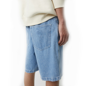 Shorts en jean décontractés pour homme, coupe ample, délavage clair, respirants, fermeture éclair, style baggy, pour l'été et le quotidien - Product Image 3