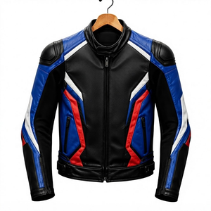 Men's Custom Super MotoCP Track Cowhide <b>Racing</b> <b>Jacket</b>/Chaqueta Leather Motorbike CE Level 2 Protection Made To Measure Approved - Product Image 1