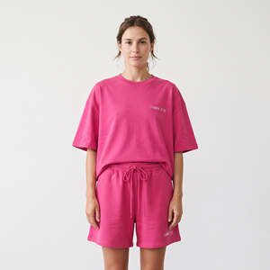 Ensemble décontracté deux pièces pour femme, motif uni, t-shirt oversize et short au-dessus du genou, idéal pour les tenues d'été – Vente en gros sur mesure - Product Image 1