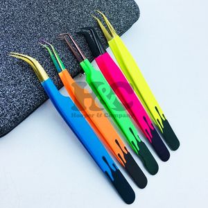 Pinzas Profesionales para Extensión de Pestañas, Acero Inoxidable Puntiagudo, Antimagnéticas, Mango Cómodo, Mega Volumen, Diseños Personalizados - Product Image 5