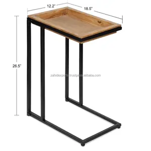 Table Basse de Luxe Faite à la Main en Acier Inoxydable avec Plateau en Bois Ovale, Design Moderne, Rangement Intégré, Exportation Usine, Bureau pour Ordinateur Portable, Table de Canapé, Grande Table de Salle à Manger - Product Image 5