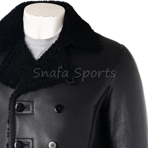 New Arrival Design Lamb Fur <b>Long</b> Shearling <b>Jacket</b> For Men Winter Warm Thick Botton Pattern <b>Leather</b> <b>Jackets</b> - Product Image 3