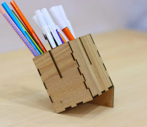 Stationary Organizer MDF <b>Pen</b> Holder Student <b>Gift</b> Wholesale Price Decoration Desktop Storage <b>Pen</b> Box - Product Image 2