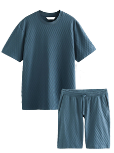 Conjunto de Dos Piezas para Hombre WEAVEON STS-007, Verano, Manga Corta, Tela Personalizada con Estampado Digital, Diseño Sólido, Estilo Casual y Holgado, Venta al Por Mayor - Product Image 6