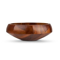 Bol en bois classique au fini naturel, construction robuste et surface lisse, idéal pour la cuisine, la salle à manger et le service à domicile.