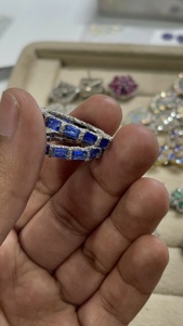 Bague artisanale en argent sterling 925 avec kyanite naturelle et diamant - Product Image 5