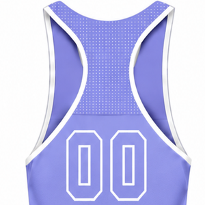 Lavender <b>White</b> Swim <b>Tank</b> <b>Top</b> Sleeveless Racerback Lightweight Quick Dry Breathable Training Performance Athletic Swimwear - Product Image 6