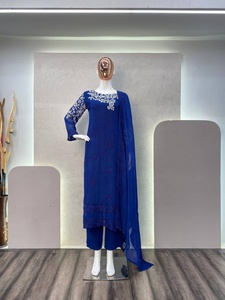 Vestidos Shalwar Kameez de Chifón con Bordado Pesado Hecho a Mano, Diseño de Alta Costura, para Mujer, Estilo Indio Pakistaní, para Fiestas, Casual, para Exteriores - Product Image 5