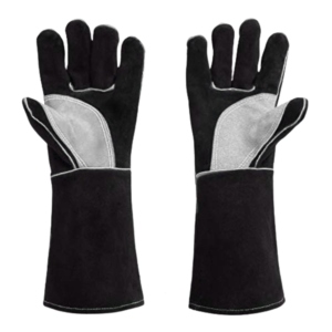 Premium Heavy Duty Industrial Smooth Cowhide Leather Safety Cuff Gloves <b>Fire</b> Heat Resistant Anti-Slip Welding Safe Hand - Product Image 2