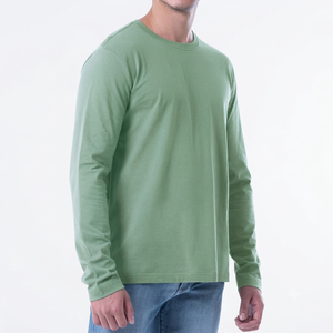 เสื้อยืดแขนยาวผู้ชาย ผ้าฝ้าย ระบายอากาศดี ดีไซน์เรียบง่าย สีพื้น ใส่สบายๆ สำหรับกิจกรรมกลางแจ้ง ราคาถูก เสื้อยืดแขนยาวผู้ชาย - Product Image 3