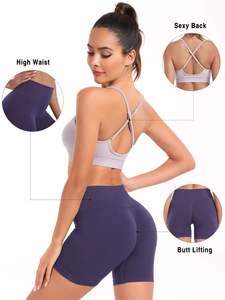 Nouvel ensemble de shorts de yoga 2 pièces personnalisés de haute qualité, anti-bactériens, respirants, séchage rapide, écologiques, taille haute - Product Image 4