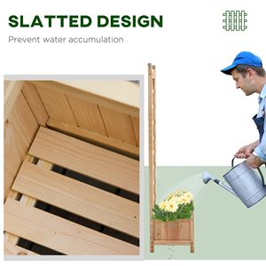 Natural Wooden Raised Flower Bed Trellis for Climbing Plants 11.75x11.5x49.25 Inches Rustic Finish <b>Planter</b> <b>Box</b> Metal <b>Planters</b> - Product Image 6