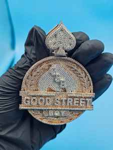 Colgante de Lujo con Diseño de Letra Circular de Plata de Ley 925 y Moissanita VVS, Personalizado en Dos Tonos, Estilo Hip Hop Iced Out con Letras y Números - Product Image 5