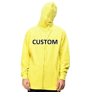 เสื้อฮู้ดซิปเต็มตัวสีดำสำหรับผู้ชาย ทรงปกติ ผ้าฝ้าย 100% เฟรนช์เทอร์รี่ สีพื้น สวมใส่สบายๆ ในฤดูใบไม้ร่วง น้ำหนัก 300 GSM - Product Image 3