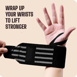 Attelle de poignet réglable pour haltérophilie, en polyester rayé, pour hommes, manchon de compression pour la musculation - Product Image 2