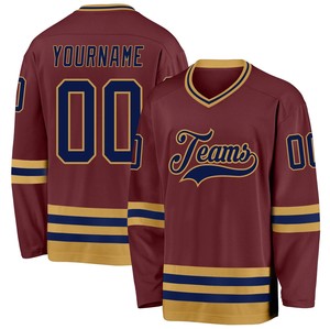 Maillot de hockey sur glace personnalisé, imprimé par transfert thermique, nom d'équipe personnalisé, col en V, sangle en T, 100% polyester, couleurs résistantes à la décoloration - Product Image 3