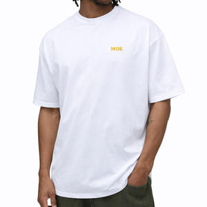 Camiseta de Hombre 100% Algodón, Corte Holgado y Cuadrado, Alto GSM, con Gráfico Grande en la Espalda, Estilo Urbano, Proveedor al por Mayor de Marca Privada OEM - Product Image 2