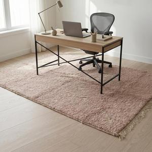 Tapis en laine noué à la main de qualité supérieure, couleur rose pâle, avec franges, pour salon, chambre à coucher, décoration moderne de la maison - Product Image 2
