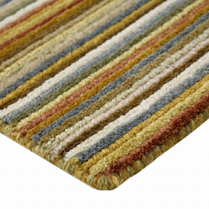 Tapis en laine mosaïque de galets organiques multicolores, jaune moutarde, bleu, beige, gris, écologique, antidérapant, tufté à la main, pour salon - Product Image 5