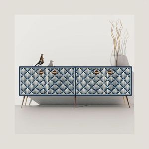 Hot Selling Modern Farmhouse Eco-Friendly Bone Inlay Dresser Brown Floral Pattern Chest <b>6</b> <b>Drawers</b> Direct Factory Price India - Product Image 3