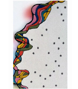 Tapis de maison en laine mélangée européenne, tufté à la main, lavable, adapté aux animaux domestiques, à poils moyens, motif floral moderne, sans cadre - Product Image 1