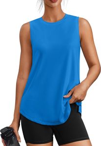 Camiseta sin Mangas de Encaje Casual para Mujer, Cuello Redondo, Tejido Sólido, Transpirable, Ajuste Deportivo, Calidad Premium - Product Image 2