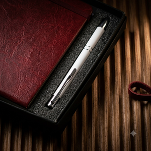 Luxury Red PU Velvet Cover Diary <b>Notebook</b> Metal Pen <b>Set</b> 192 Pages Executive Office Stationery Box Corporate Gift for Employee - Product Image 4