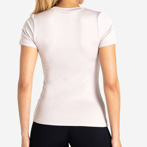 Custom Latest Light Grey Women's Breatheasy Full Length Stretchy <b>T</b> <b>Shirt</b> Short <b>Sleeves</b> Crew Neck Designer & Yoga Gym Workout Tee - Product Image 4