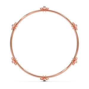 Interwoven Oval Link Diamond Accent <b>Bangle</b> <b>Bracelet</b> - Product Image 4