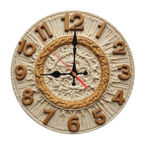 Pine Wood Round Bohemian Macram <b>Wall</b> <b>Clock</b> with Tassel Accents by Aqudus Saleem-Wholesale - Product Image 2