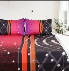 Juego de Sábanas con Diseño Abstracto de Panal de Abeja con Fundas de Almohada a Juego, Decoración de Dormitorio Contemporánea y Elegante - Product Image 4