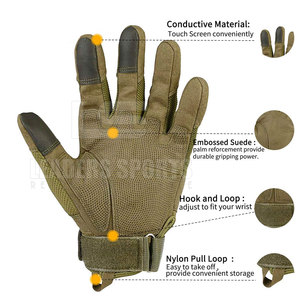 Gants de paintball professionnels en cuir, paume renforcée, antidérapants, sangle de poignet réglable, ajustement confortable pour l'entraînement et le jeu - Product Image 3