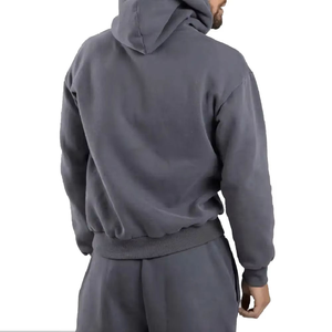 Sweat-shirt à capuche noir pour homme, imprimé logo sur toute la longueur, style décontracté, 100 % coton, poids moyen, respirant, pour l'automne - Product Image 6