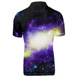Polo pour homme à imprimé aigle et galaxie, manches courtes, décontracté, respirant, léger, en polyester, tendance, pour l'été - Product Image 2