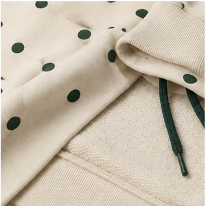 Sweat à capuche surdimensionné pour femme Off White personnalisable, coupe longue, à pois décalés, en coton bouclé French Terry WPHOOD-0006 - Product Image 5