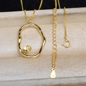 Chaîne de pull en argent S925, accessoire de fabrication de bijoux en perles DIY, avec perles semi-finies de 9-10 mm, support de couverture vide 5824 - Product Image 4