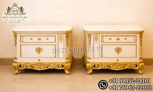 ชุดเฟอร์นิเจอร์ห้องนอนหรูหราสำหรับตกแต่งวิลล่าและพระราชวัง ชุดห้องนอนเจ้าหญิงแกะสลักด้วยมือ ชุดเตียงไม้คลาสสิก สไตล์อเมริกัน - Product Image 3