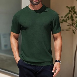 เสื้อยืดไหมพรมสีเขียวเข้มคุณภาพสูงสำหรับผู้ชาย ลายพิมพ์สัตว์ แขนสั้น เนื้อผ้ามีเท็กซ์เจอร์ สไตล์สตรีทแวร์ลำลอง ใส่สบาย ระบายอากาศได้ดี ทรงโอเวอร์ไซส์ - Product Image 2