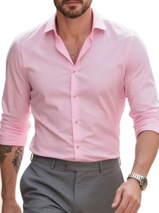 Chemise habillée à manches longues pour homme, couleur unie, décontractée, formelle, à col boutonné, pour le bureau - Product Image 5