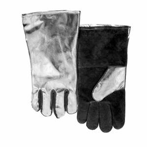 Gants de soudage en cuir de vachette et aluminium, protection industrielle, résistance à la chaleur et aux étincelles, pour four et boulangerie - Product Image 6